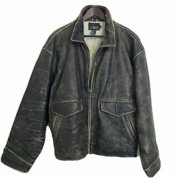 J. Crew Other - Vintage J CREW Leather Bomber Flight Moto Jacket